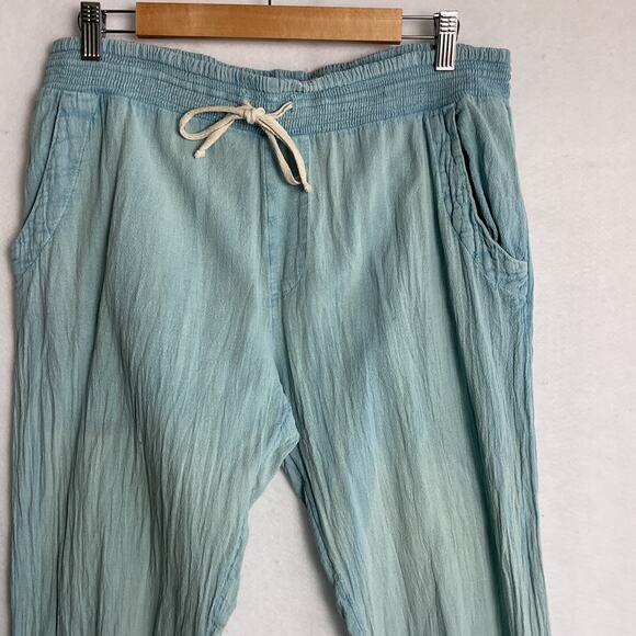 Ripcurl Womens Surf Pants Pure Cotton Drawstring Boho Chic Pants Blue - Picture 3 of 15